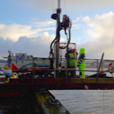 Cantilever access platform over quay - Port Ellen